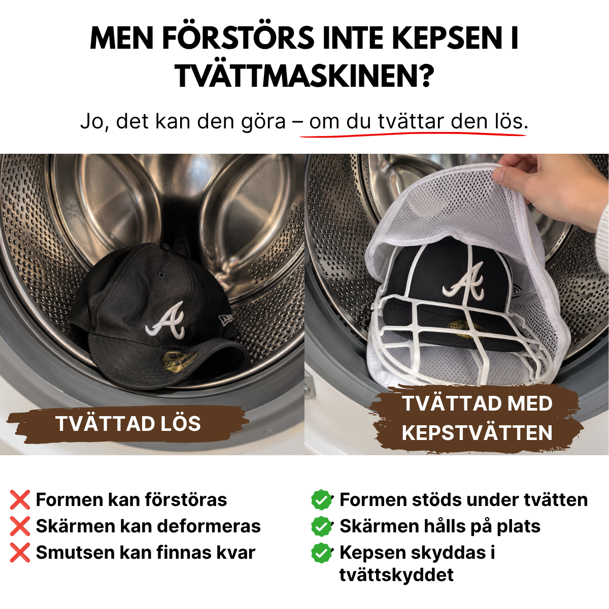 Kepstvätten - (Formhållare + Premium tvättpåse)