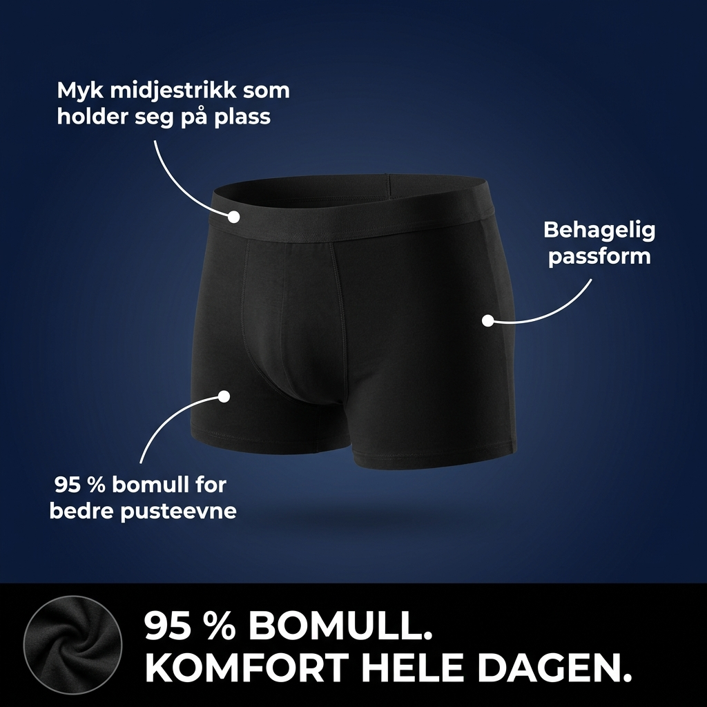 95 prosent bomull for bedre pusteevne